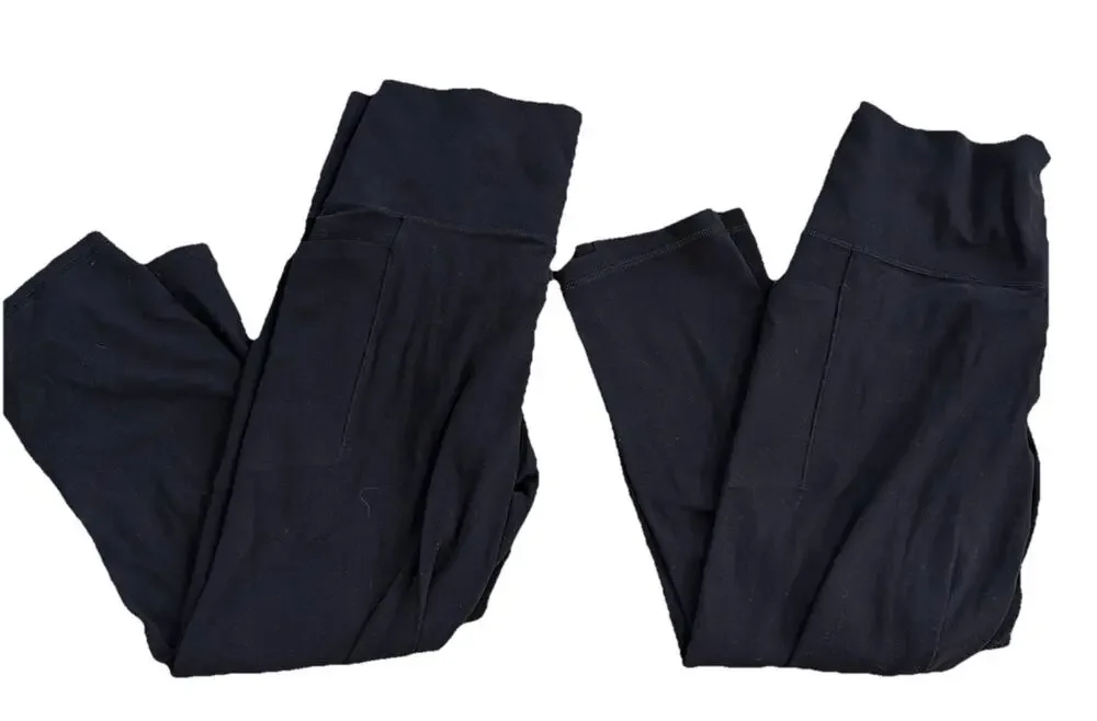 Athleta Salutation Stash Capri Leggings Set Lot 2 Pairs Black Size Small Pockets